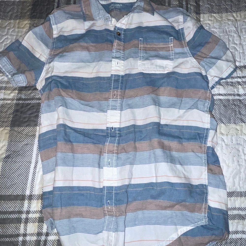 Arizona Jean Company Blue and Brown Striped Shirt